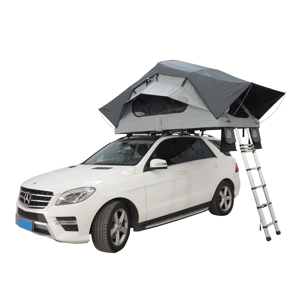 FjallVila-UppLov-S-daktent-op-auto-grijs-1.jpg FjällVila UppLöv 140S Softcover Daktent Little-grey